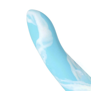 Adam & Eve Wonder - 6 Inch Silicone Dildo - Blue/White