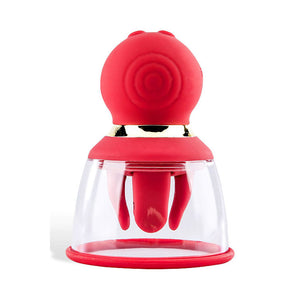 Adam & Eve Squeeze-N-Tease - Vagina Pump with Massaging Tongue and Fingers - Red