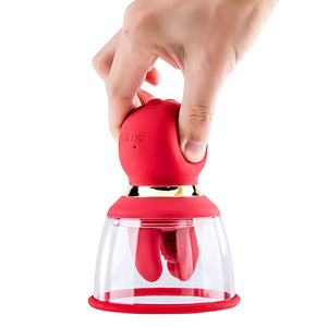 Adam & Eve Squeeze-N-Tease - Vagina Pump with Massaging Tongue and Fingers - Red