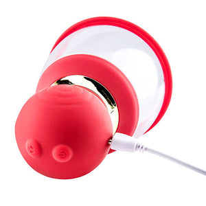 Adam & Eve Squeeze-N-Tease - Vagina Pump with Massaging Tongue and Fingers - Red