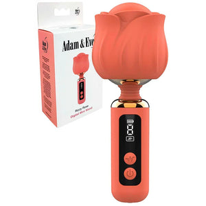 Adam & Eve Rizzy Rose Mini Rechargeable Massager Wand - Coral