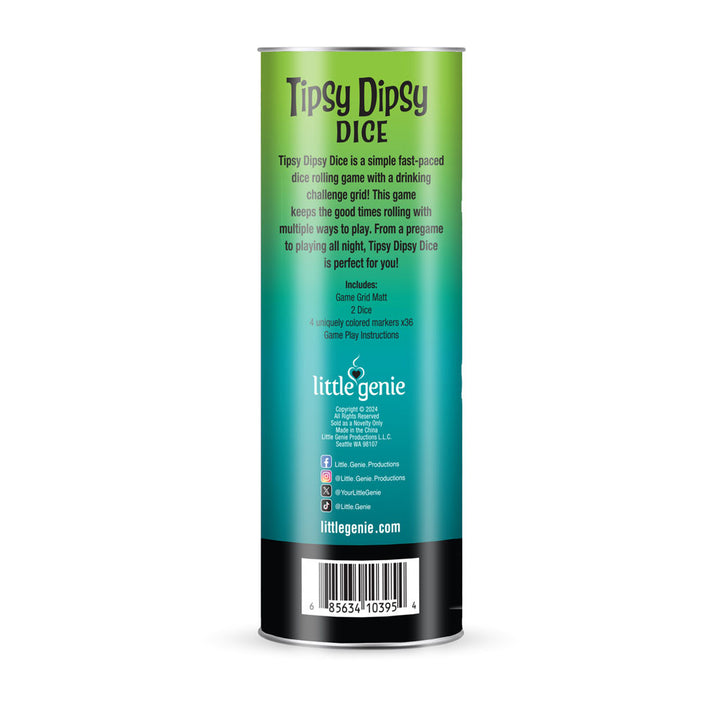 Tipsy Dipsy Dice Drinking Game for Parties