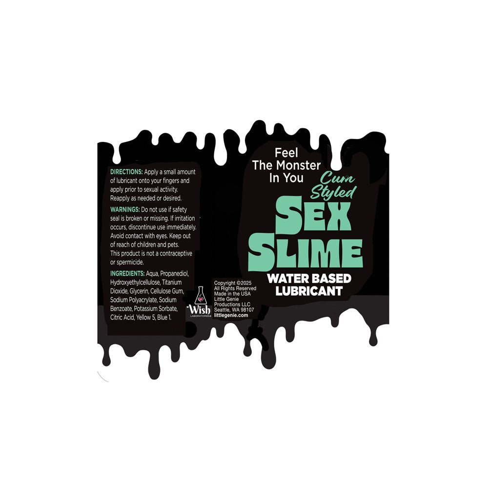 Sex Slime Cum Style Water Based Green Creature Lube 120mls