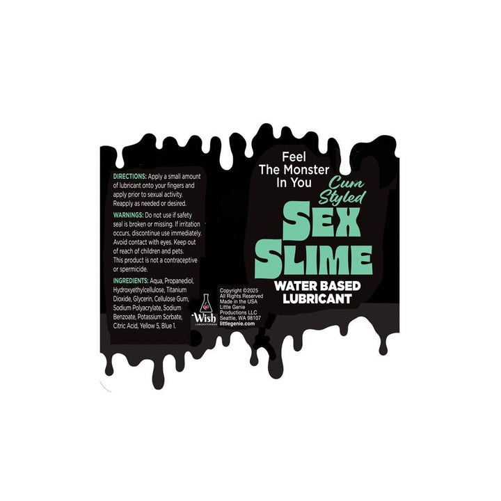 Sex Slime Cum Style Water Based Green Creature Lube 120mls
