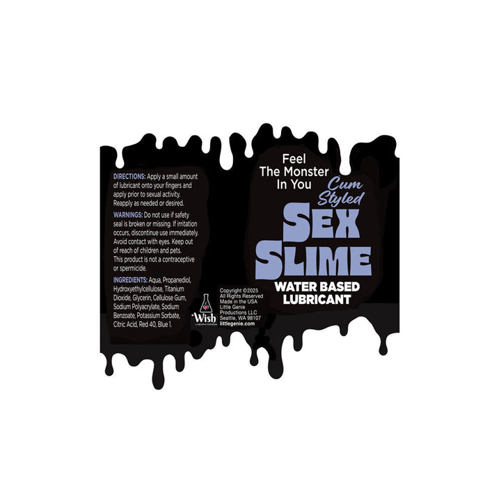 Sex Slime Cum Style Water Based Blue Creature Lube 60ml