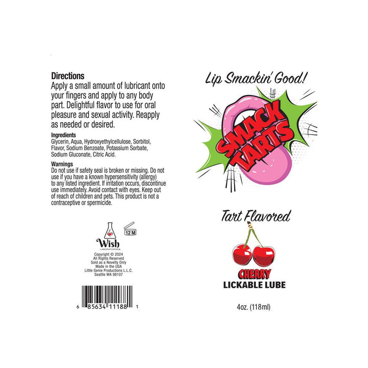 Smack Tarts - Sour Cherry Flavoured Lubricant - 120ml