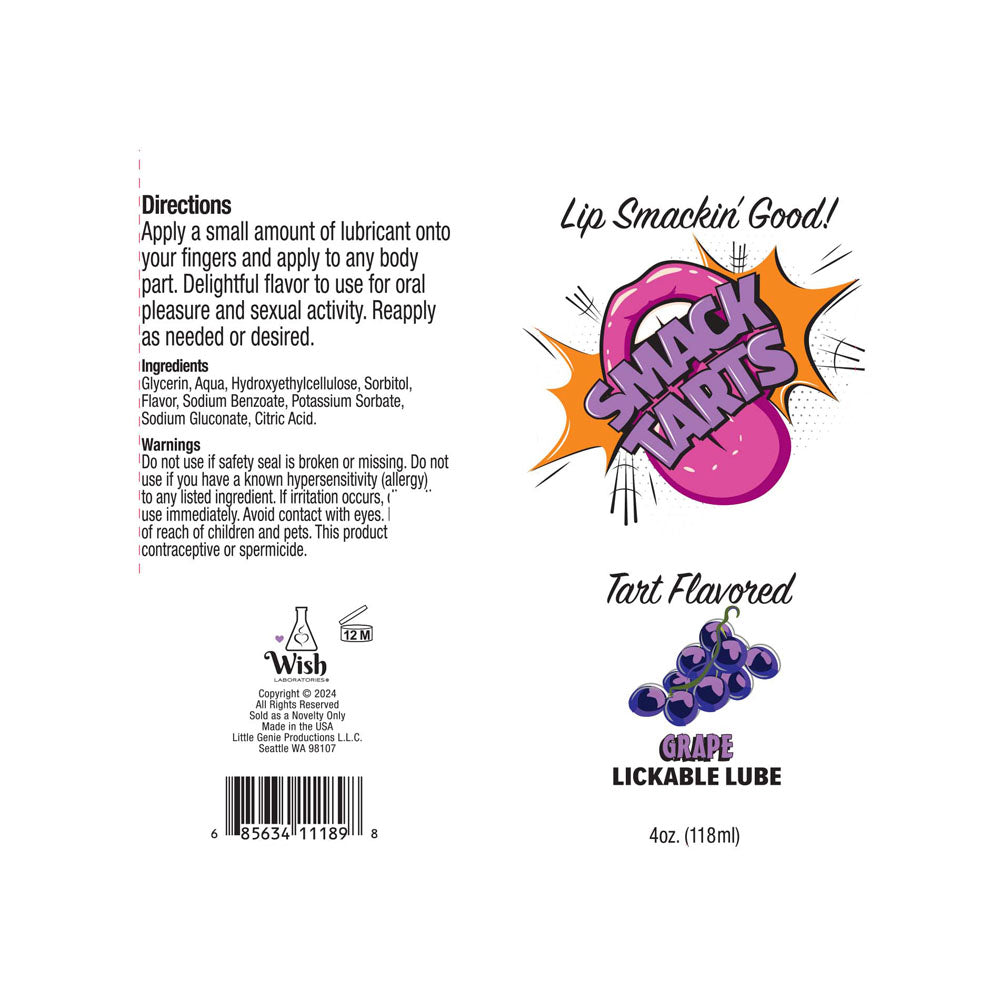 Smack Tarts - Sour Grape Flavoured Lubricant - 120ml