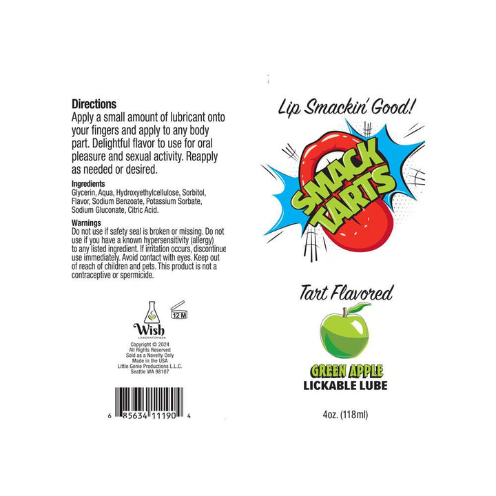 Smack Tarts - Sour Green Apple Flavoured Lubricant - 120ml