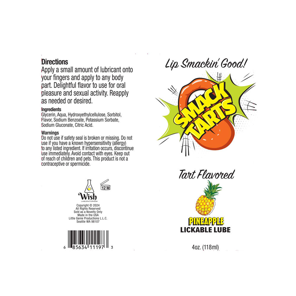 Smack Tarts - Sour Pineapple Flavoured Lubricant - 120ml