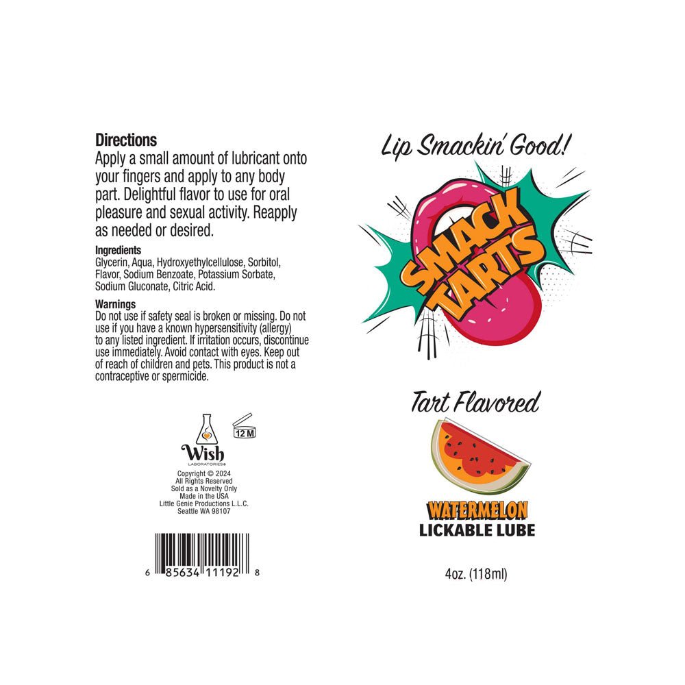 Smack Tarts - Sour Watermelon Flavoured Lubricant - 120ml