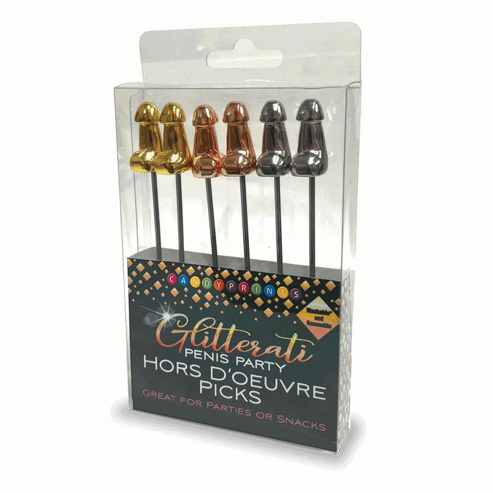 Glitterati Stainless Steel Hors d'Oeuvre Picks - 6 Pack