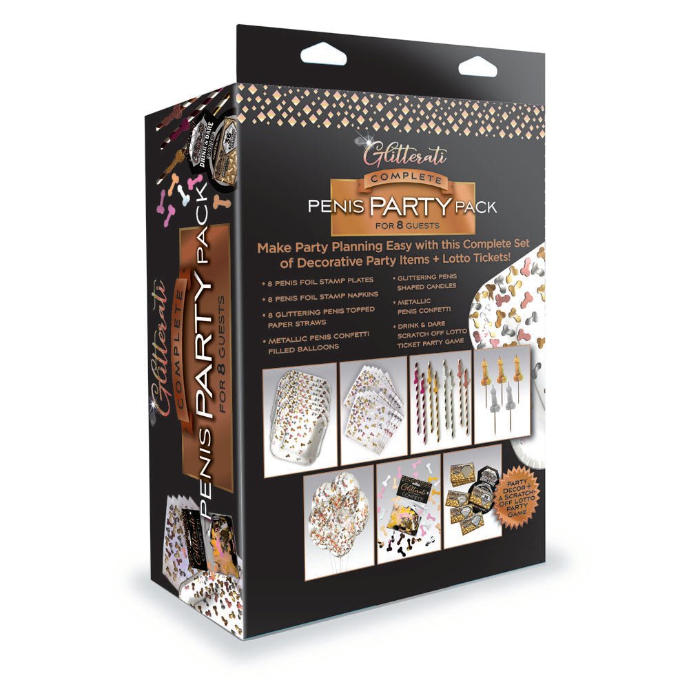 Glitterati Complete Penis Party Pack -Set for 8 People