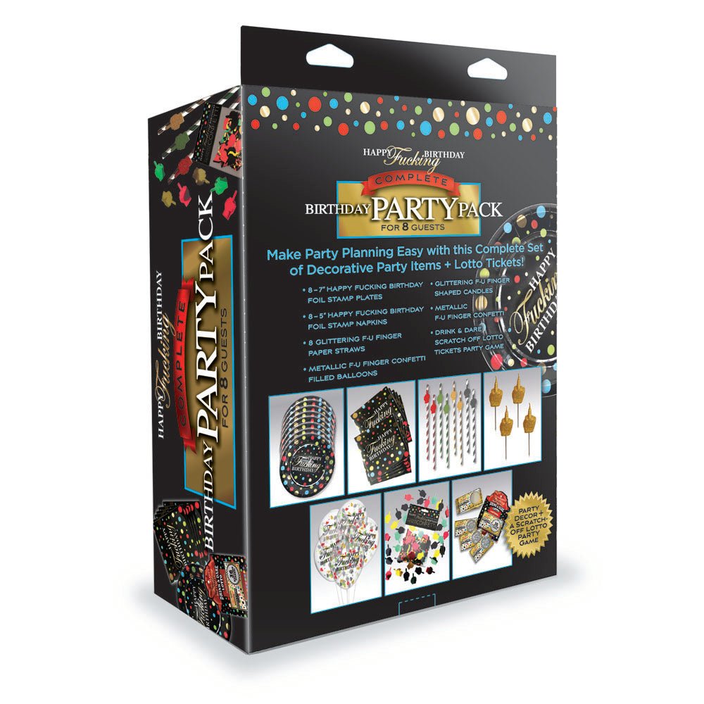 Happy F**king Birthday Complete Party Pack - Set for 8 People