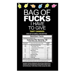 Bag Of Fucks I Have To Give - Fruit Flavoured Lollies - Bag of 25