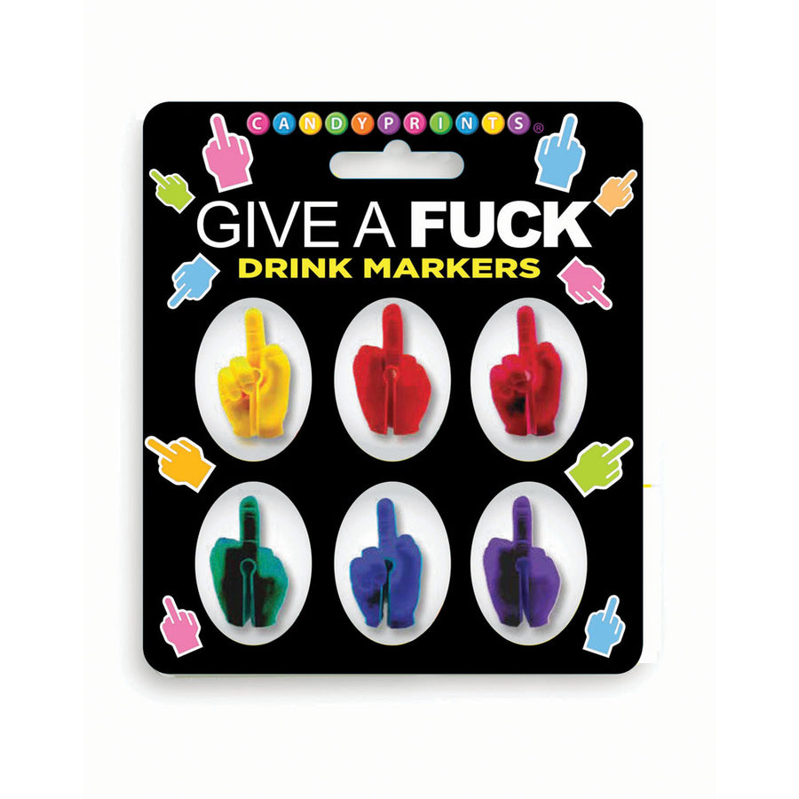 Give A Fuck Drink Markers - Set of 6