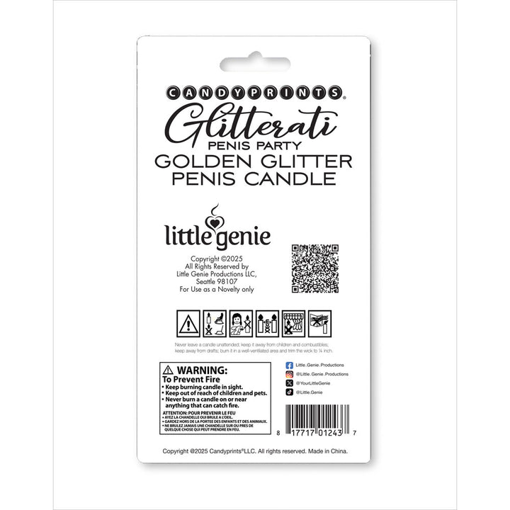 Glitterati Gold Glitter Penis Party Candle