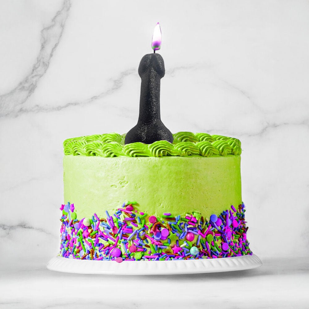 Glitterati Black Glitter Party Penis Candle