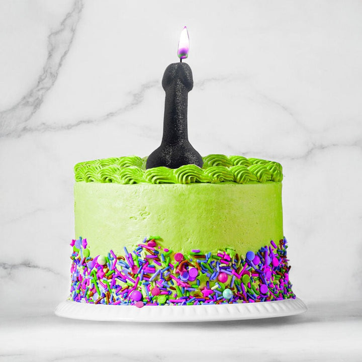 Glitterati Black Glitter Party Penis Candle