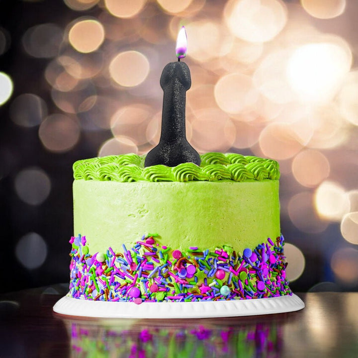 Glitterati Black Glitter Party Penis Candle