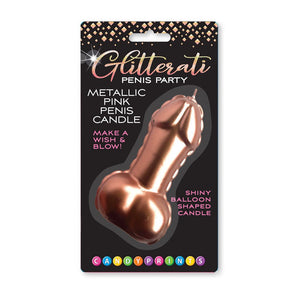 Glitterati Metallic Rose Gold Penis Candle