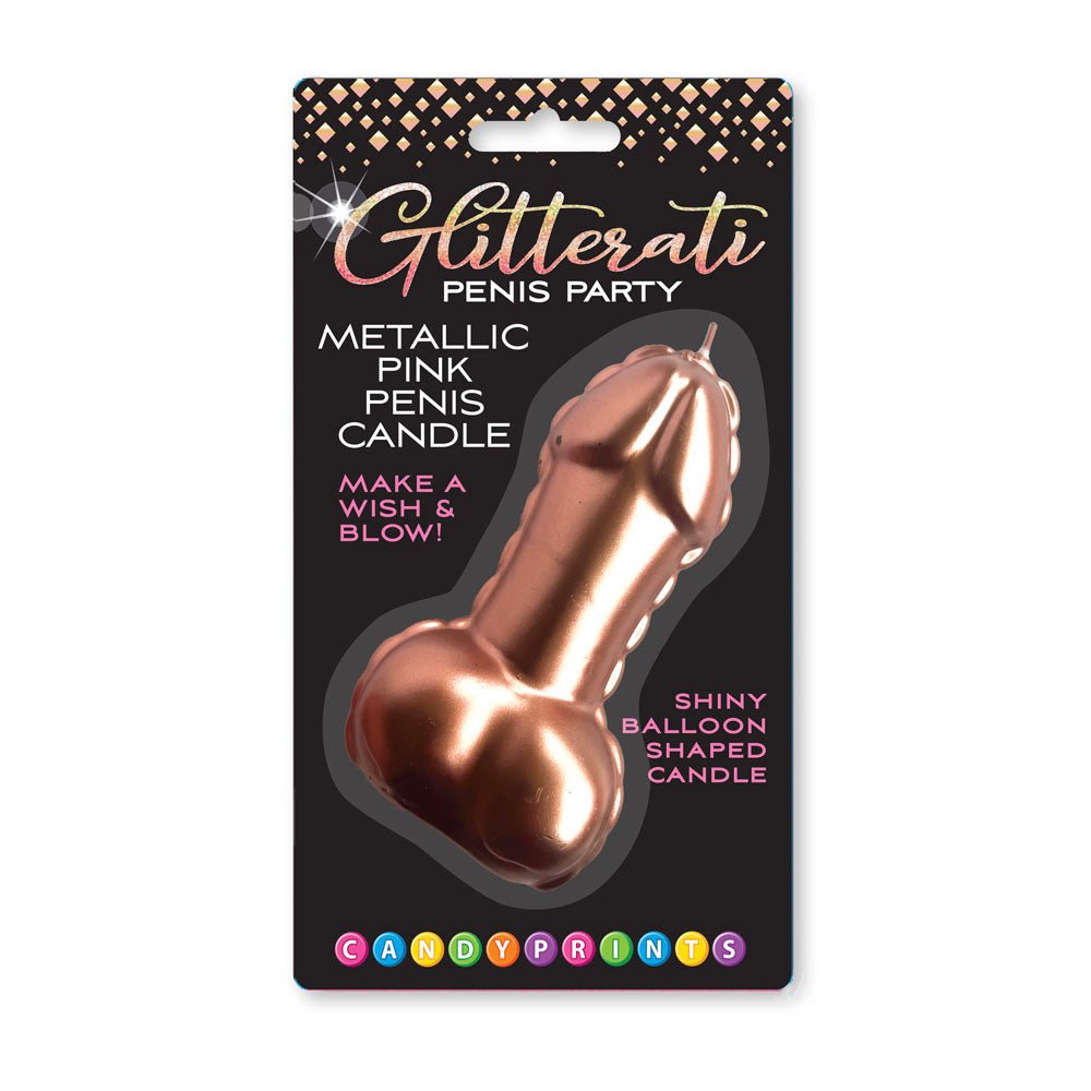 Glitterati Metallic Rose Gold Penis Candle