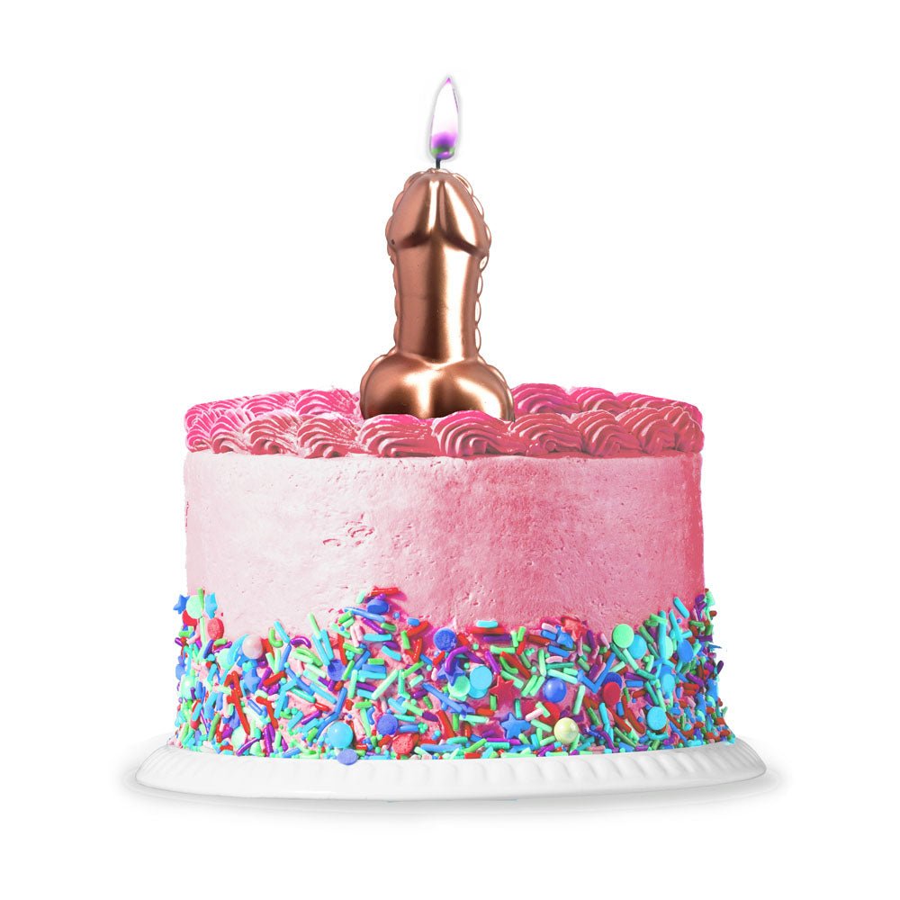 Glitterati Metallic Rose Gold Penis Candle