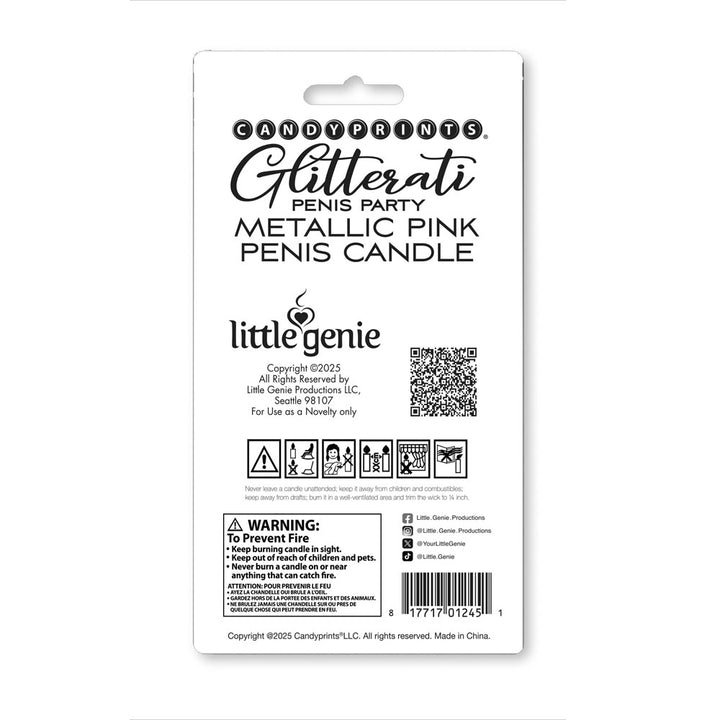 Glitterati Metallic Rose Gold Penis Candle