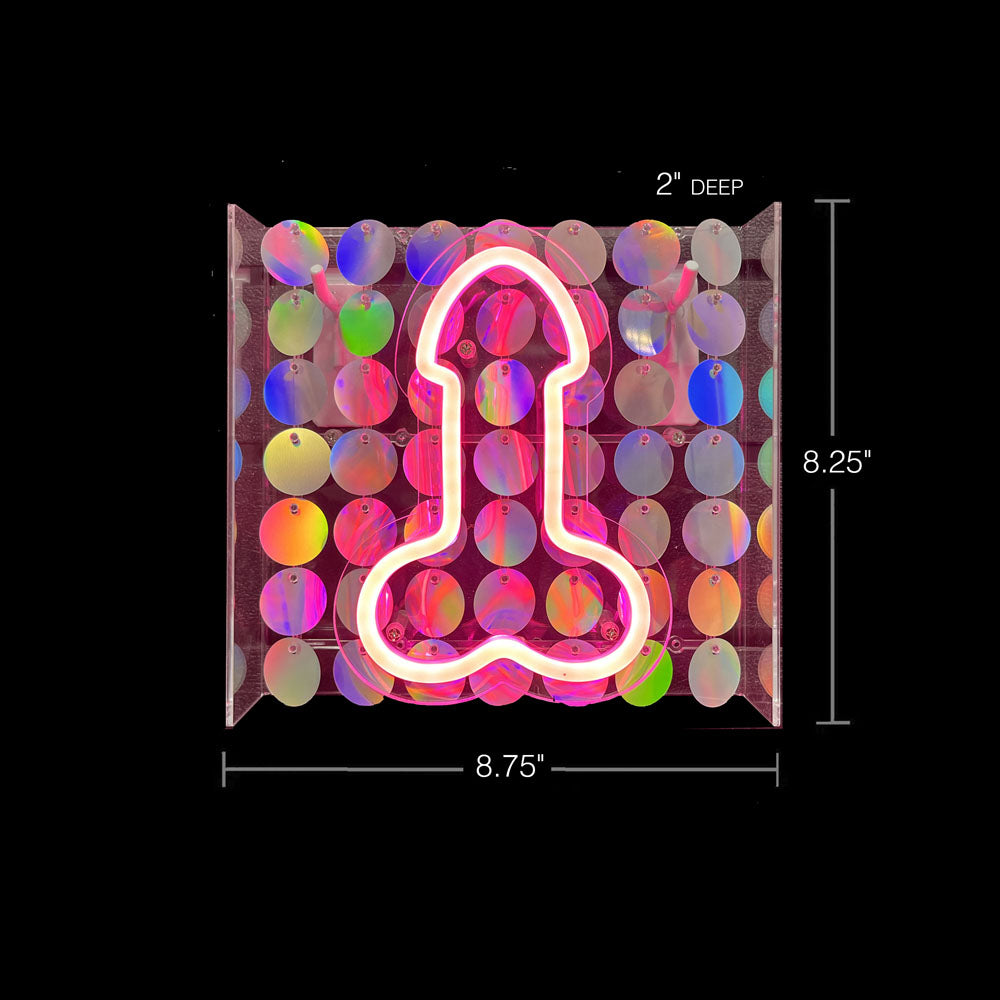 Glitterati Neon Pink Penis Novelty Sign