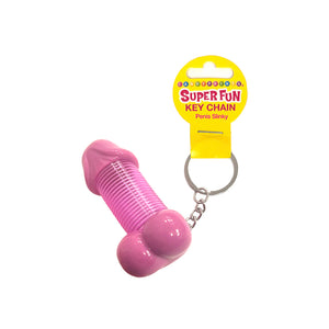 Super Fun Pink Penis Slinky Novelty Key Chain