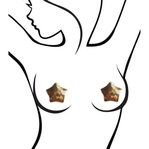 Sexy AF - Nipple Couture Gold Stars - Sequin Reusable Nipple Pasties