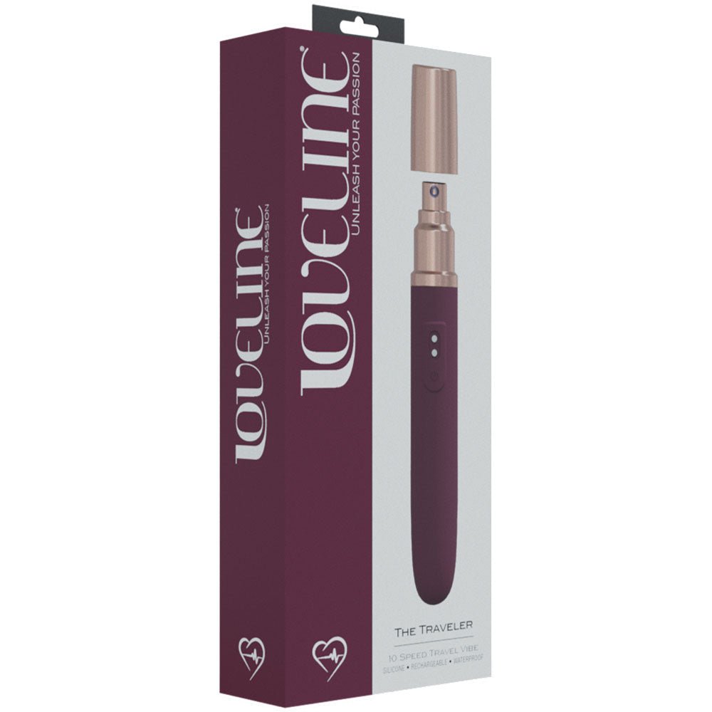 Loveline The Traveler - Vibrator with Lube Applicator - Burgundy