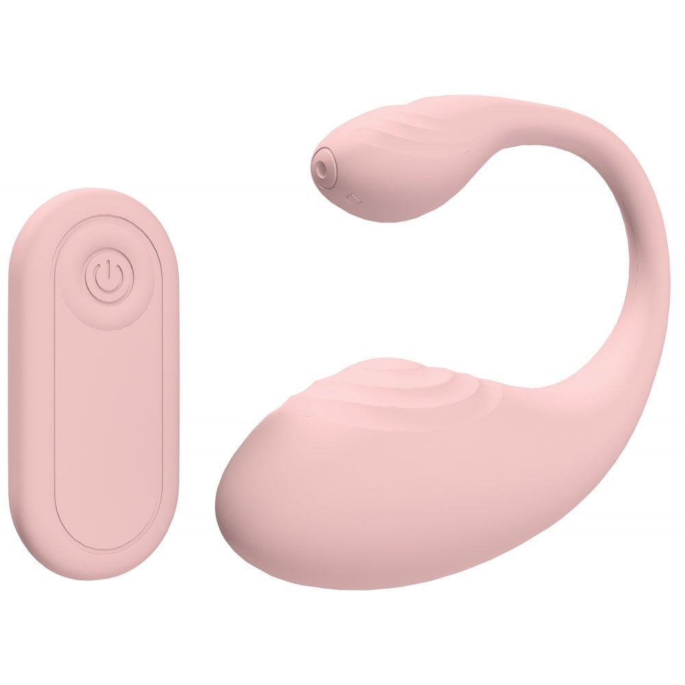 Loveline Wave C-Shaped Vibrator with Remote - Pink