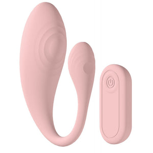 Loveline Wave C-Shaped Vibrator with Remote - Pink