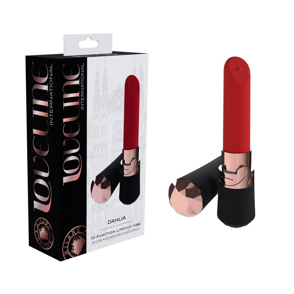 Loveline Dahlia Lipstick Vibrator - Black/Red