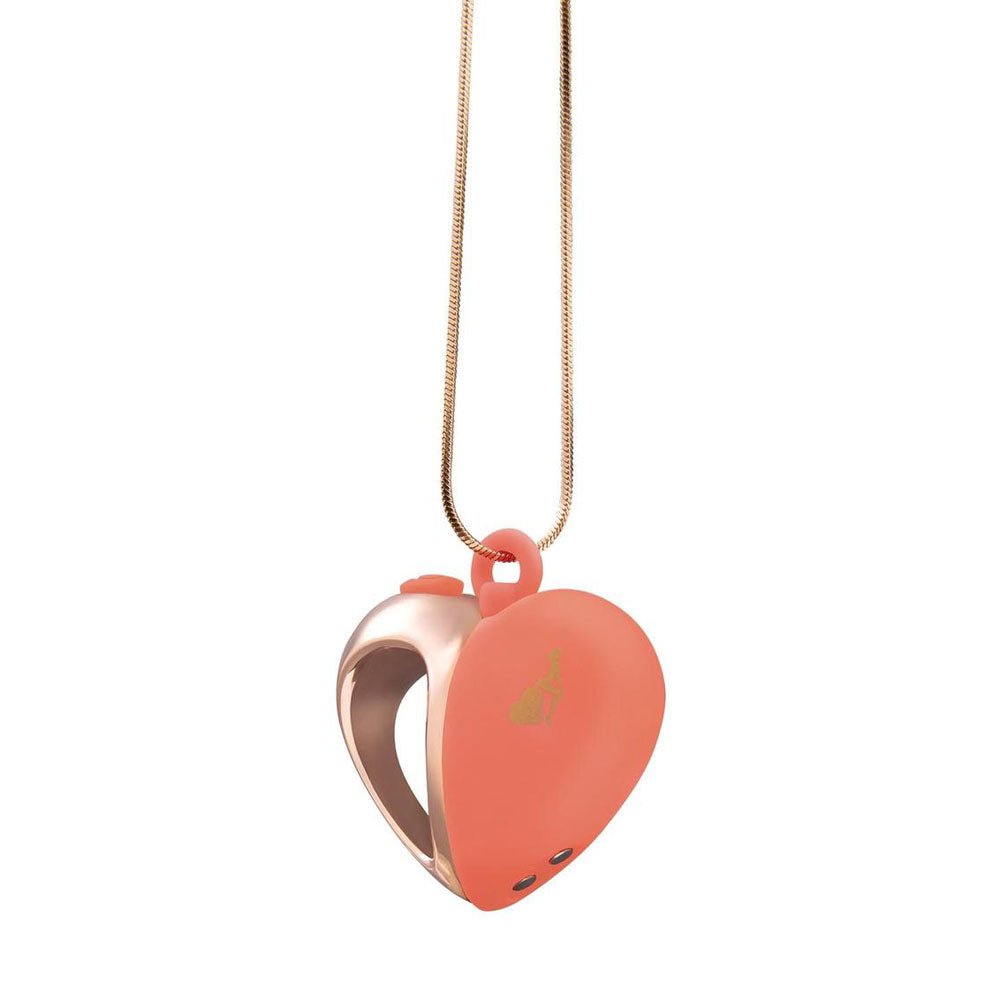 Lapdance Heart Pendant Necklace Vibrator - Pink/Rose