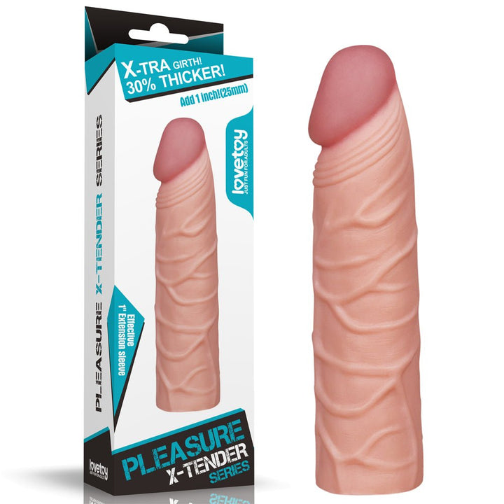 Pleasure X-Tender 1 Inch Extension Sleeve - Flesh