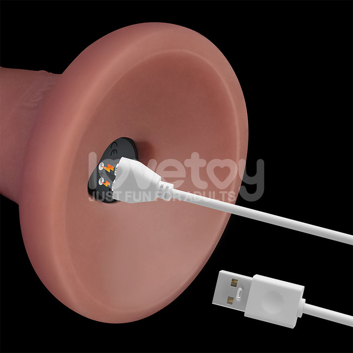 Lovetoy Dual Density Power Cock - 6 Inch Vibrating Dong - Flesh