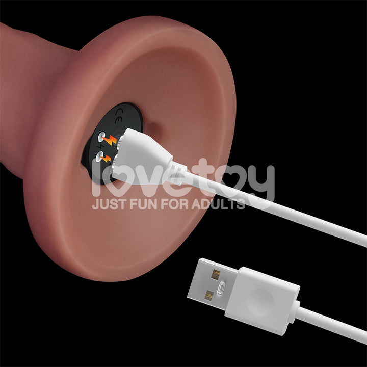 Dual Density Power Cock - 8 Inch Flesh Vibrating Dong