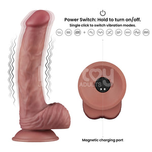 Dual Density Power Cock - 9 Inch Flesh Vibrating Dildo