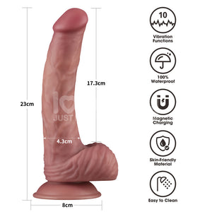 Dual Density Power Cock - 9 Inch Flesh Vibrating Dildo