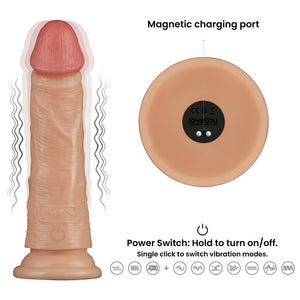 Lovetoy 7 Inch Power Basics Vibrating Dong - Flesh