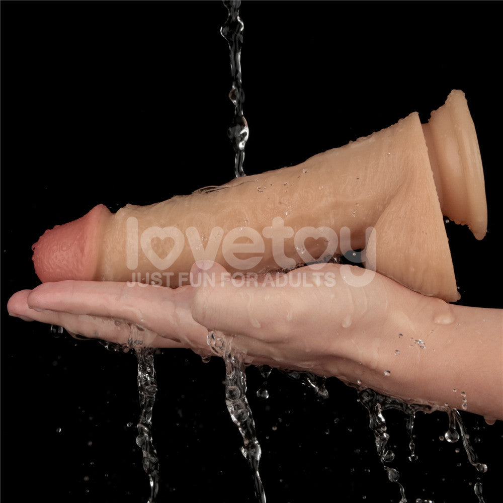 Lovetoy 8 Inch Power Basics Vibrating Dong - Flesh