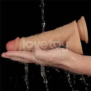 Lovetoy 8 Inch Power Basics Vibrating Dong - Flesh