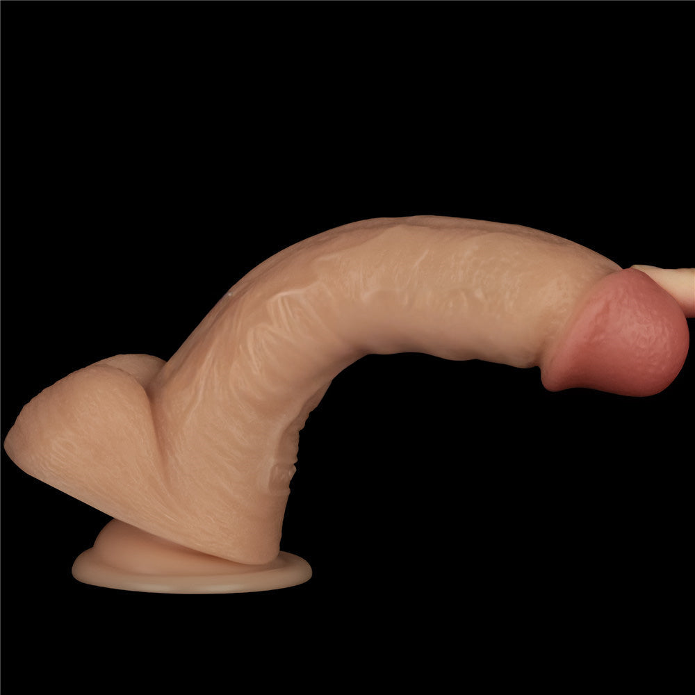 Lovetoy 8 Inch Power Basics Vibrating Dong - Flesh