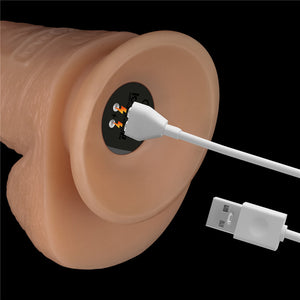 Lovetoy 8 Inch Power Basics Vibrating Dong - Flesh