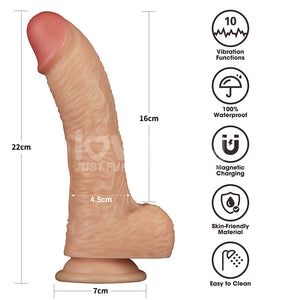 8.5 Inch Power Basics - Flesh Rechargeable Vibrating Dong