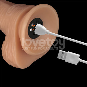8.5 Inch Power Basics - Flesh Rechargeable Vibrating Dong