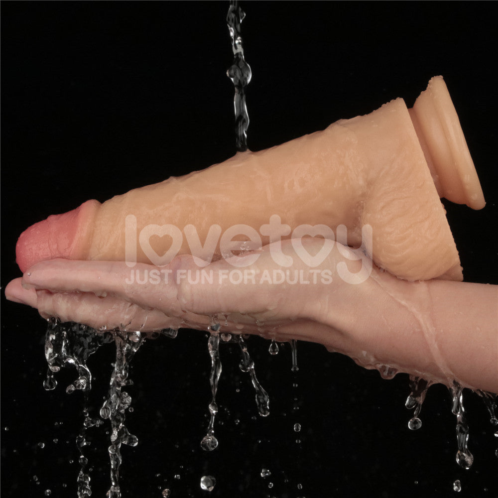 Lovetoy 9 Inch Power Basics Vibrating Dong - Flesh