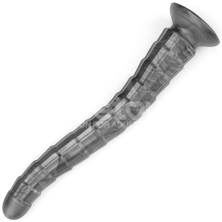 King Sized 14.5 Inch Vibrating Vibrax Slider Dildo - Grey