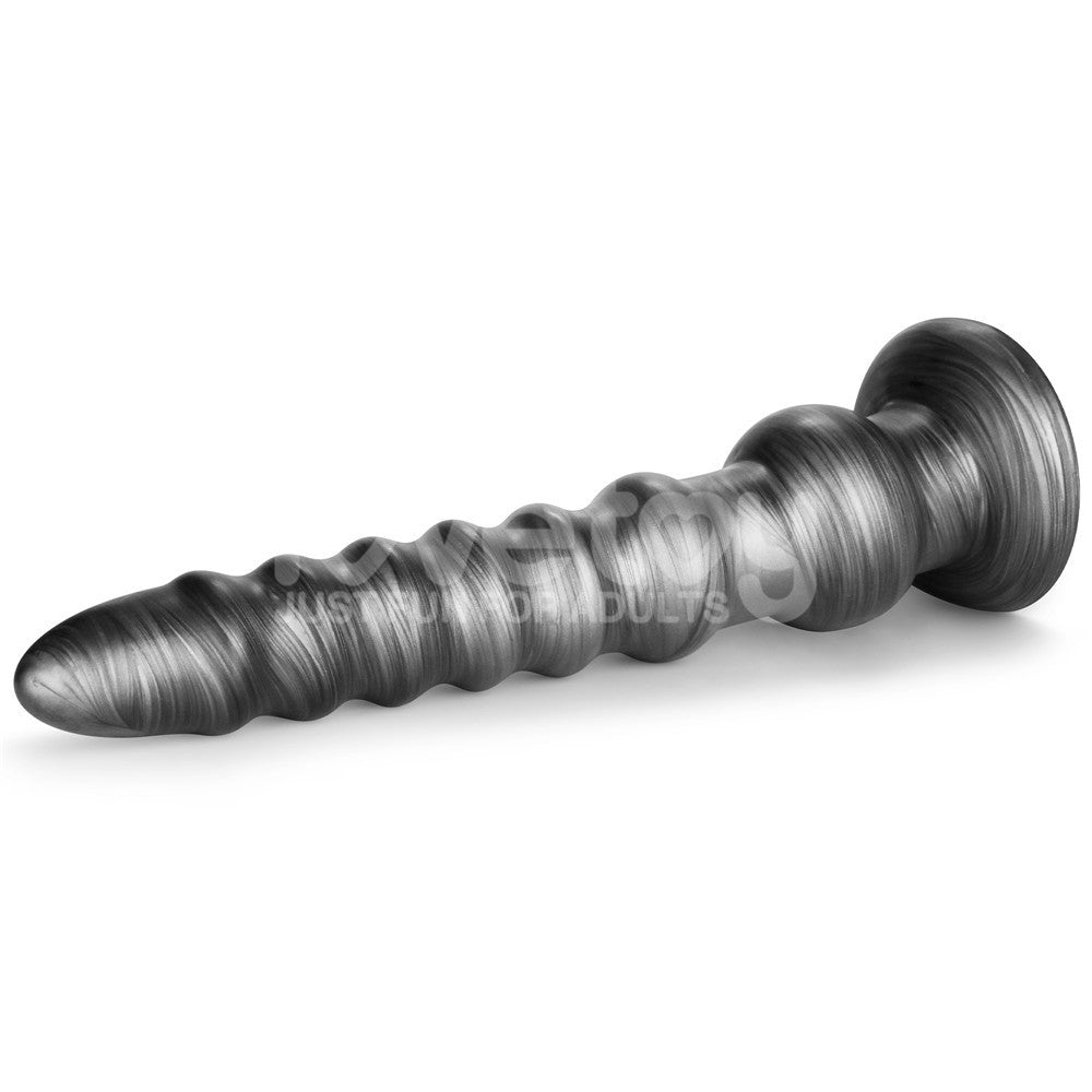 King Sized Vibrating Vibrax Slider 12.5 Inch Grey Dildo